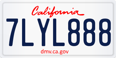CA license plate 7LYL888