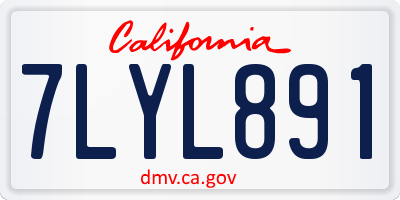 CA license plate 7LYL891