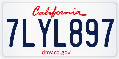 CA license plate 7LYL897