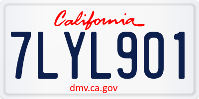 CA license plate 7LYL901