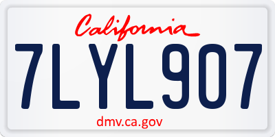 CA license plate 7LYL907