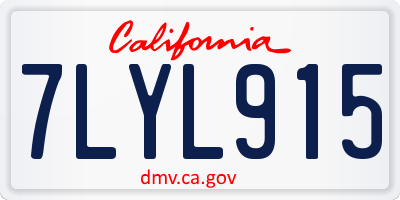 CA license plate 7LYL915