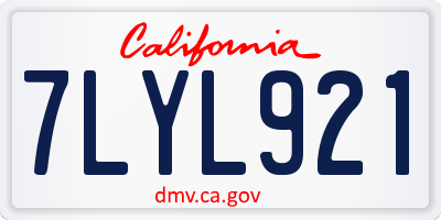 CA license plate 7LYL921