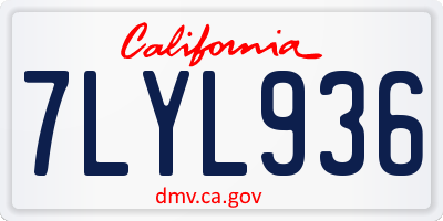 CA license plate 7LYL936