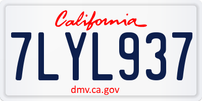 CA license plate 7LYL937