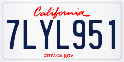 CA license plate 7LYL951