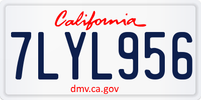 CA license plate 7LYL956