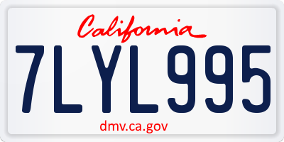 CA license plate 7LYL995