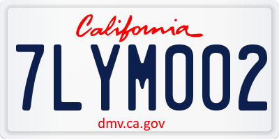 CA license plate 7LYM002