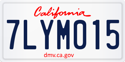 CA license plate 7LYM015