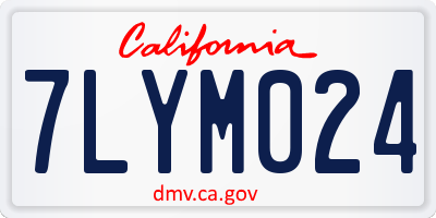 CA license plate 7LYM024
