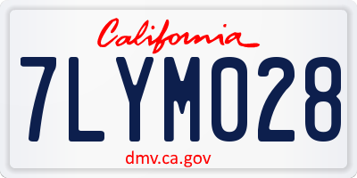 CA license plate 7LYM028