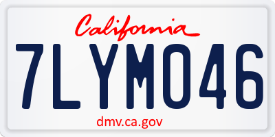 CA license plate 7LYM046