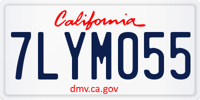 CA license plate 7LYM055
