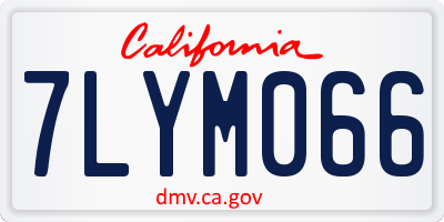 CA license plate 7LYM066