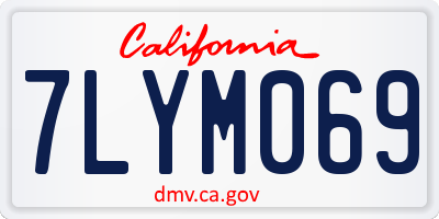 CA license plate 7LYM069