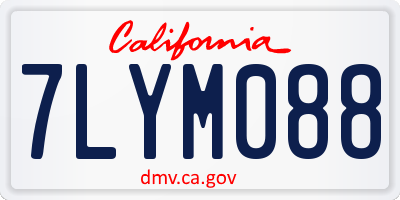 CA license plate 7LYM088