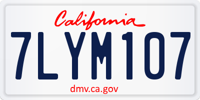 CA license plate 7LYM107