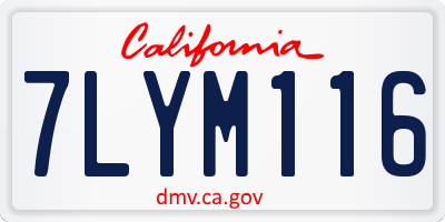 CA license plate 7LYM116