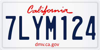 CA license plate 7LYM124