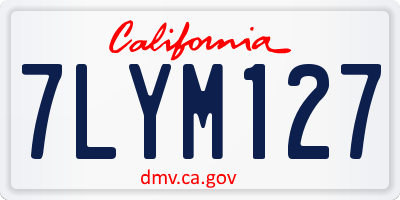CA license plate 7LYM127