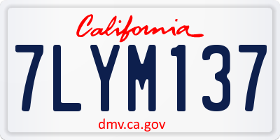 CA license plate 7LYM137