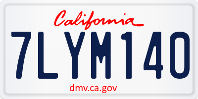 CA license plate 7LYM140