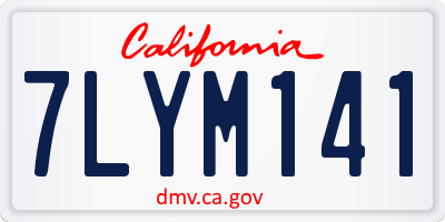 CA license plate 7LYM141