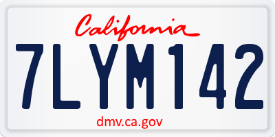 CA license plate 7LYM142