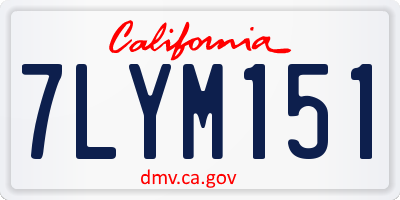CA license plate 7LYM151