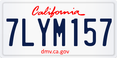 CA license plate 7LYM157