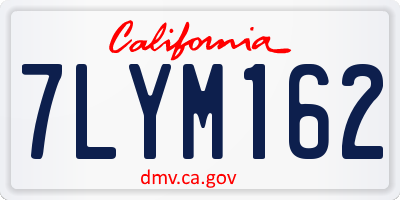 CA license plate 7LYM162