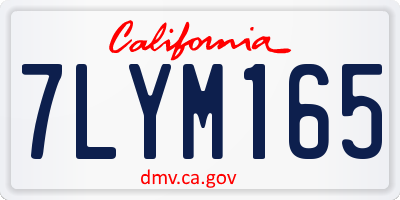 CA license plate 7LYM165
