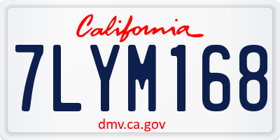 CA license plate 7LYM168
