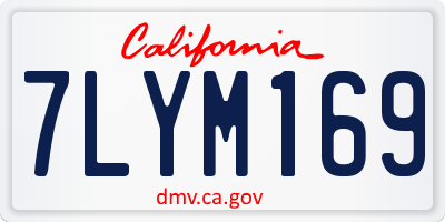 CA license plate 7LYM169