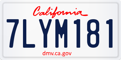 CA license plate 7LYM181