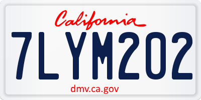 CA license plate 7LYM202