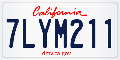CA license plate 7LYM211