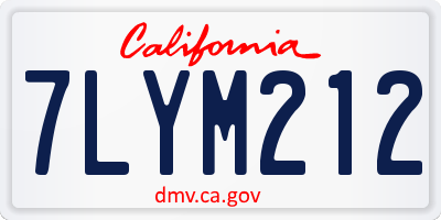 CA license plate 7LYM212