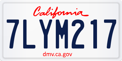 CA license plate 7LYM217