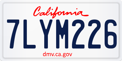 CA license plate 7LYM226