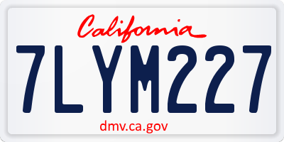 CA license plate 7LYM227