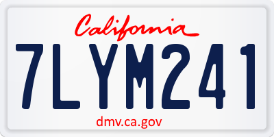 CA license plate 7LYM241