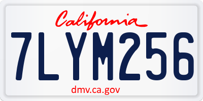 CA license plate 7LYM256