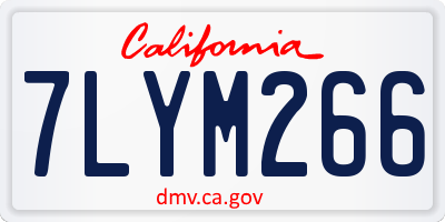 CA license plate 7LYM266
