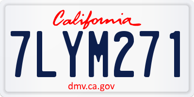 CA license plate 7LYM271