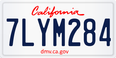 CA license plate 7LYM284