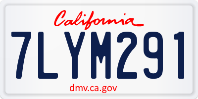 CA license plate 7LYM291