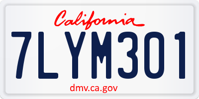CA license plate 7LYM301