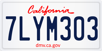 CA license plate 7LYM303